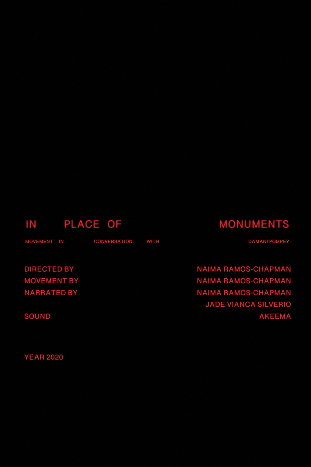 In Place of Monuments